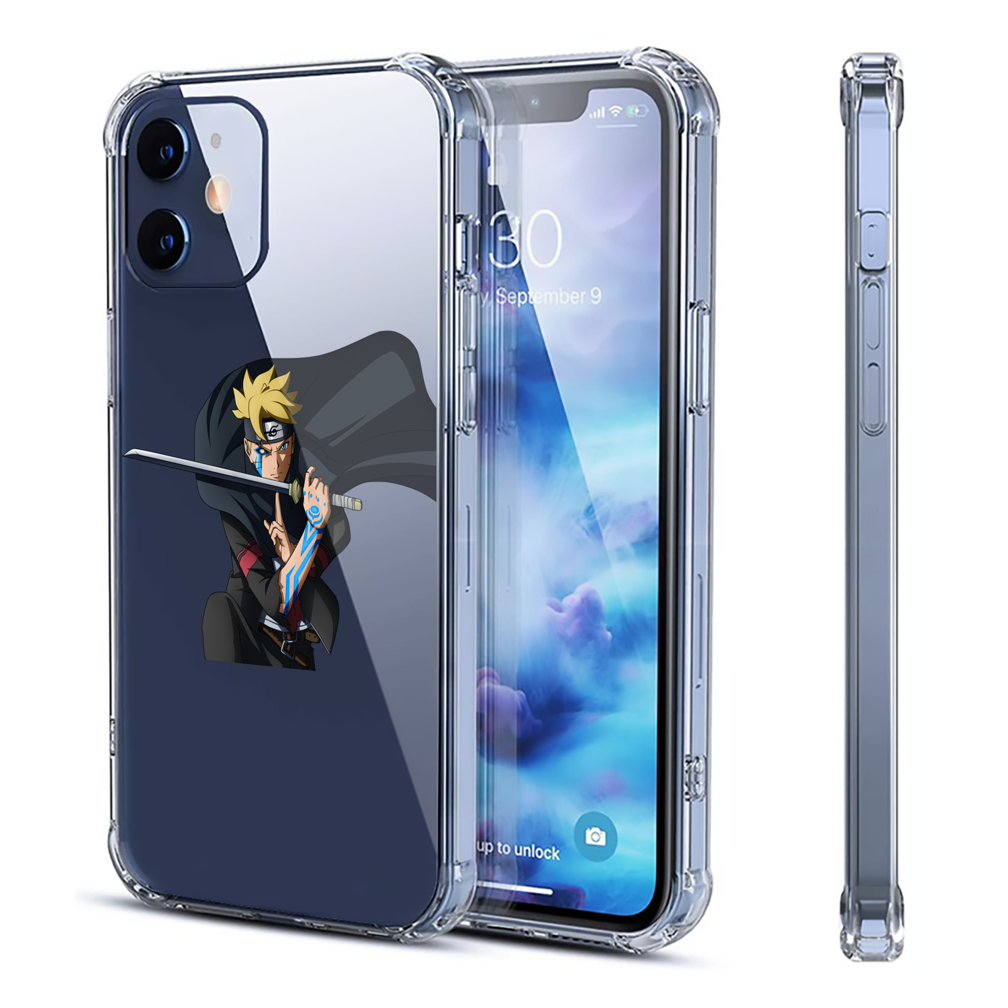 （画像用） NARUTO -ナルト- うずまき ボルト Uzumaki Boruto 【iPhone 12シリーズ対応】透明スマホケース（クリアソフトケース）